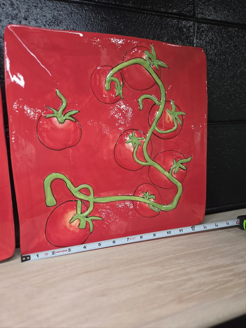 Foreside Home & Garden Tomato Serving Platters Raised Relief Set of 2